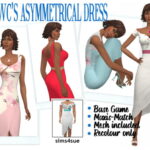 RHOWC’S ASYMMETRICAL DRESS at Sims4Sue