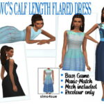 RHOWC’S CALF LENGTH FLARED DRESS at Sims4Sue