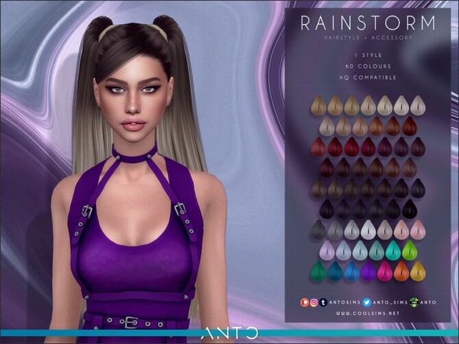 Rainstorm hair by Anto at TSR