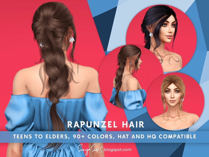 Rapunzel Hair by SonyaSimsCC at TSR