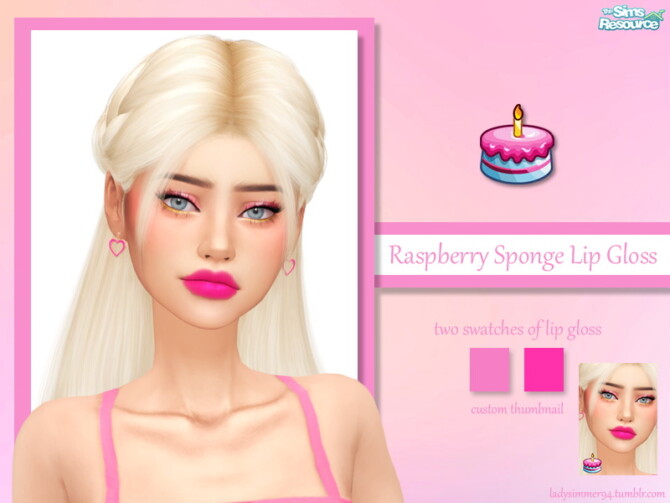 Raspberry Sponge Lip Gloss by LadySimmer94 at TSR