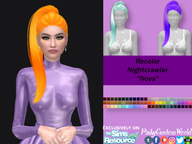 Recolor of Nightcrawler’s Nova hair by PinkyCustomWorld at TSR