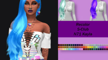 Recolor of S-Club’s N71 Kayla hair by PinkyCustomWorld at TSR