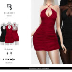 Ruched Keyhole Mini Dress by Bill Sims at TSR