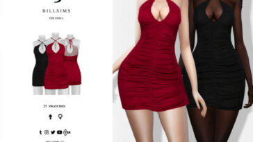 Ruched Keyhole Mini Dress by Bill Sims at TSR