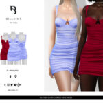 Ruched Satin Cupped Mini Dress by Bill Sims at TSR