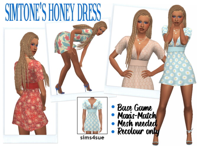 SIMTONE’S HONEY DRESS at Sims4Sue