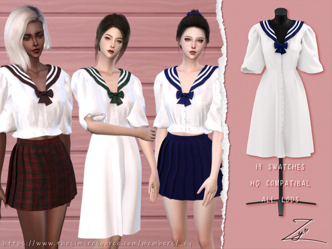 Sailor Style POPLIN Dress by ZY at TSR