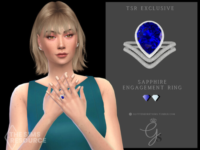 Sapphire Engagement Ring by Glitterberryfly at TSR