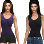 Scoop-Neck Silk Tank Top by CherryBerrySim at TSR