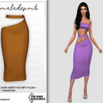 Set Cut Out Waist Detail Midi Skirt MC264 by mermaladesimtr at TSR