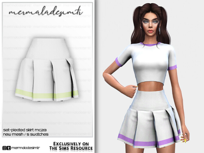 Set Pleated Skirt MC213 by mermaladesimtr at TSR