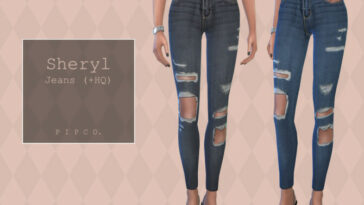 Sheryl Skinny Jeans (Ripped) by Pipco at TSR