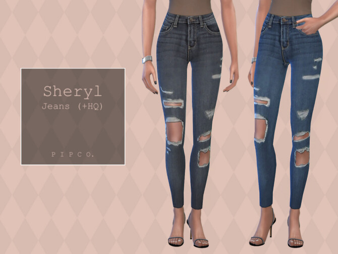 Sheryl Skinny Jeans (Ripped) by Pipco at TSR