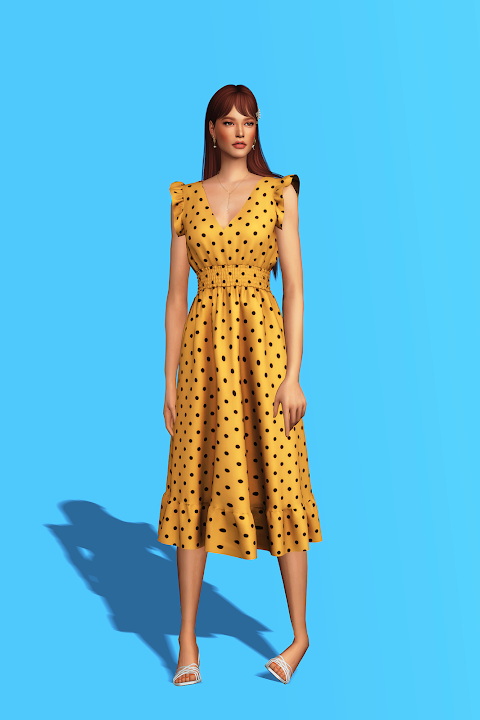 Shirred Waist Ruffle Dress at Gorilla