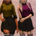 Shirt Dress v2 (Dark) by Dissia at TSR