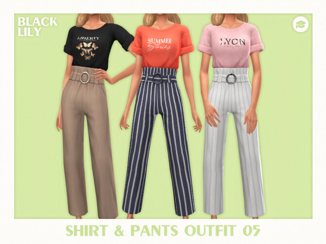 Shirt & Pants Outfit 05 by Black Lily at TSR