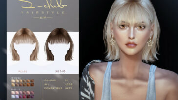 Short bang hairstyle for female by S-Club at TSR