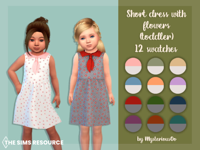 Short dress with flowers (toddler) by MysteriousOo at TSR