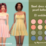 Short dress with pearl buttons by MysteriousOo at TSR