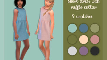 Short dress with ruffle collar by MysteriousOo at TSR