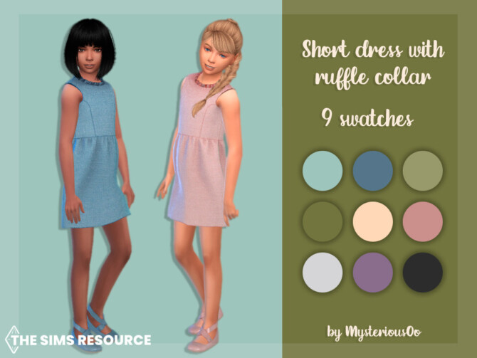 Short dress with ruffle collar by MysteriousOo at TSR