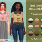 Short summer blouse with ties by MysteriousOo at TSR