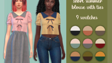 Short summer blouse with ties by MysteriousOo at TSR