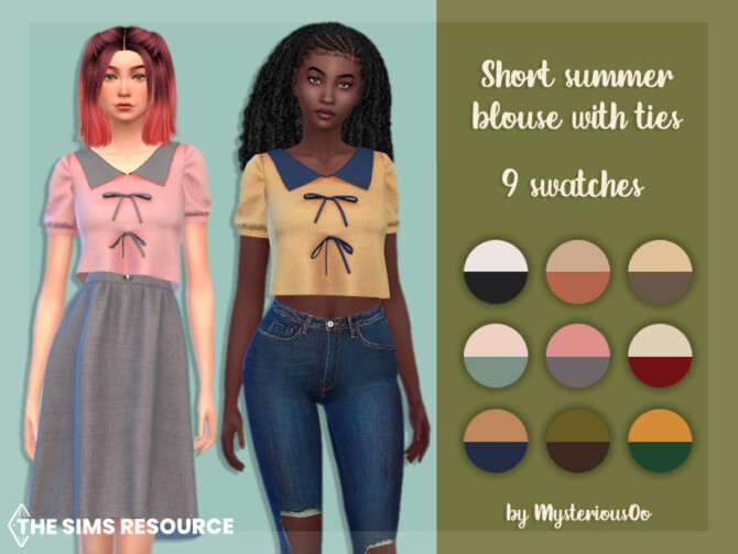 Short summer blouse with ties by MysteriousOo at TSR