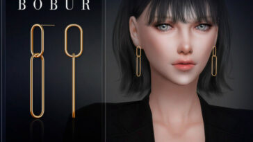 Simple chain earrings by Bobur3 at TSR