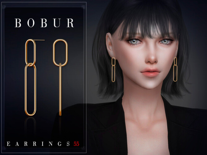 Simple chain earrings by Bobur3 at TSR