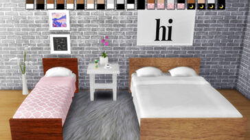 Single & Double Bed at Descargas Sims