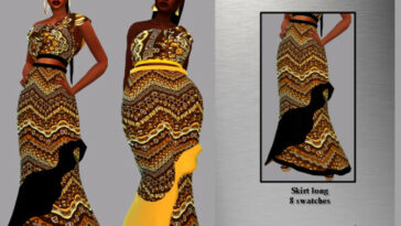 Skirt ethnic print Renata by LYLLYAN at TSR