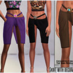 Skirt with decorative buckle on the belt by Sims House at TSR