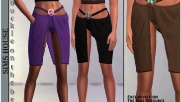 Skirt with decorative buckle on the belt by Sims House at TSR