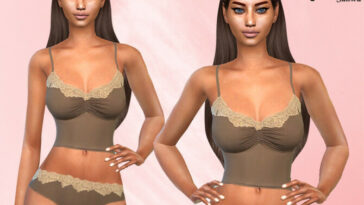 Sleeping Lace Detail Outfit by Saliwa at TSR