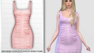 Sleeveless Ruched Front Bodycon Dress MC266 by mermaladesimtr at TSR