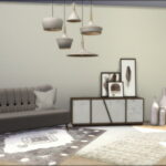 Sofa, living chair, paintings, pillow, sideboard, rugs at DOMICILE Design TS4