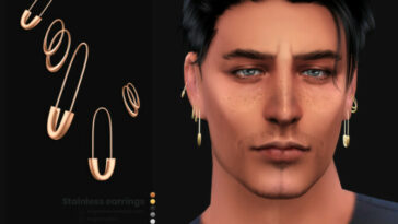 Stainless earrings for male and female by sugar owl at TSR