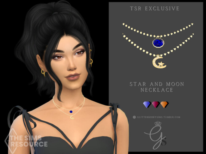 Star and Moon Necklace by Glitterberryfly at TSR