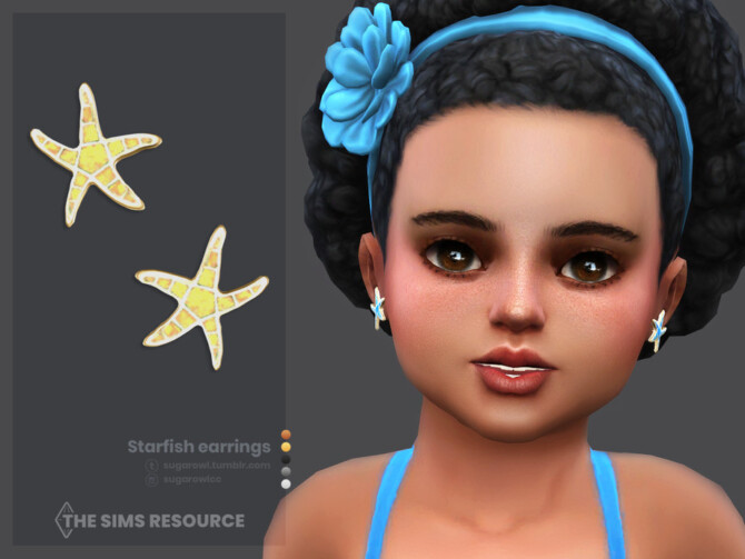 Starfish earrings toddlers version by sugar owl at TSR