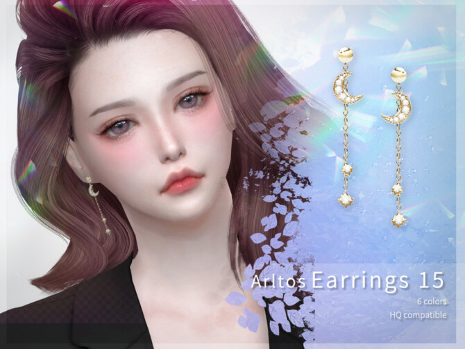 Stars and moon 15 earrings by Arltos at TSR