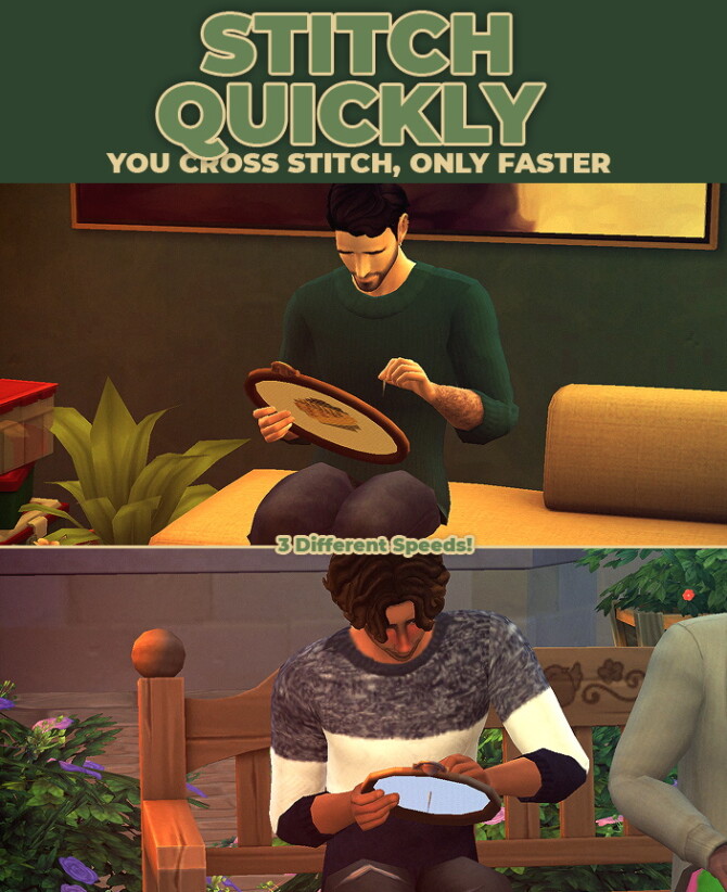 Stitch Quickly Perform Cross Stitch Interactions Faster at Mod The Sims 4