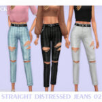 Straight Distressed Jeans 02 by Black Lily at TSR