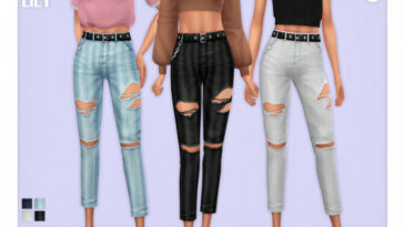 Straight Distressed Jeans 02 by Black Lily at TSR