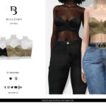 Strapless Ruffle Cup Crop Top by Bill Sims at TSR