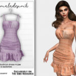 Strappy Frill Bodycon Dress MC219 by mermaladesimtr at TSR