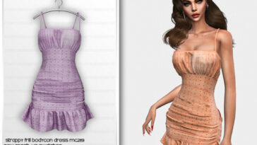 Strappy Frill Bodycon Dress MC219 by mermaladesimtr at TSR