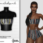 Striped Bikini Top MC269 by mermaladesimtr at TSR