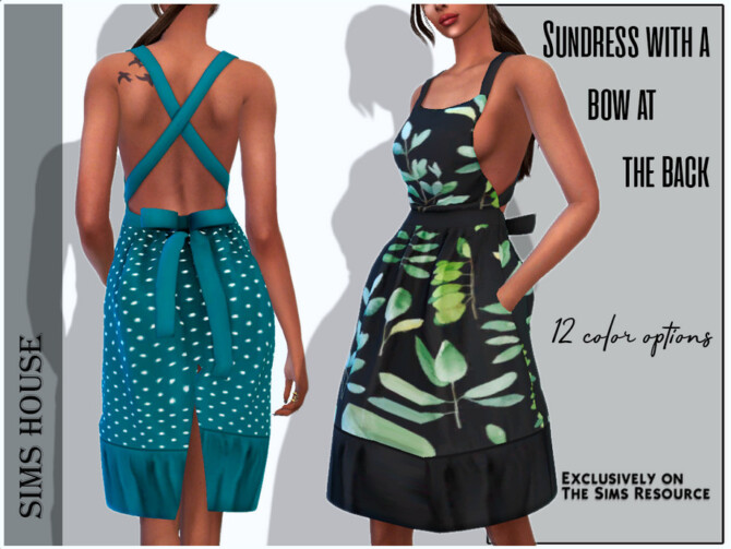 Sundress with a bow at the back by Sims House at TSR